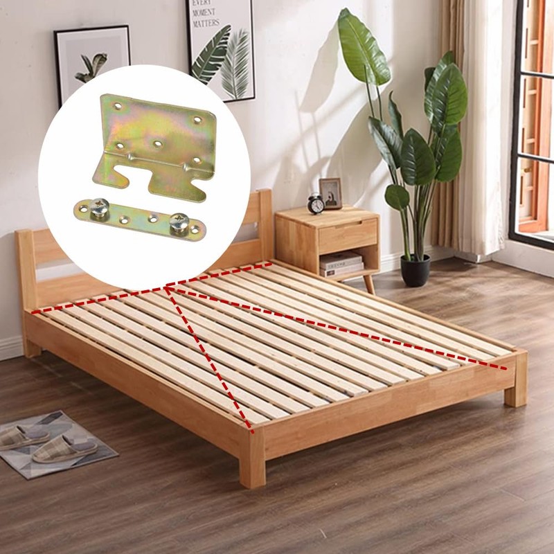 Heavy Duty Non-Mortise Bed Rail Brackets, Universal Wooden Bed Rail