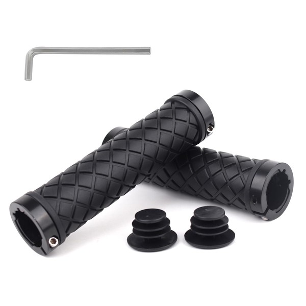 FLOWERUN Bicycle Grips, Handlebar Grips, Ergonomic Non-Slip Rubber Grips with