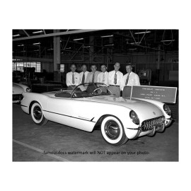 First Corvette PHOTO Assembly Line Factory Flint Michigan 1953 Rolls of the line
