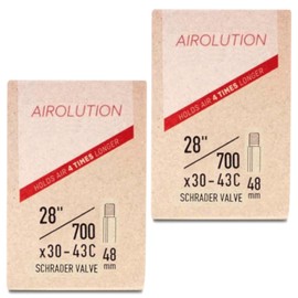 Airolution 700 x 30-43c Bike Inner Tubes with Schrader Valve (Pack of 2)