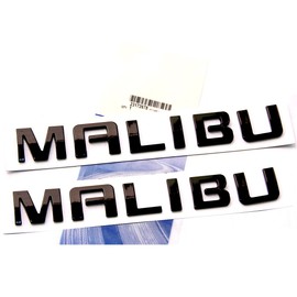 Yoaoo 2Pack OEM Black Malibu Nameplate Letter Emblem Badge Glossy Compatible with Malibu
