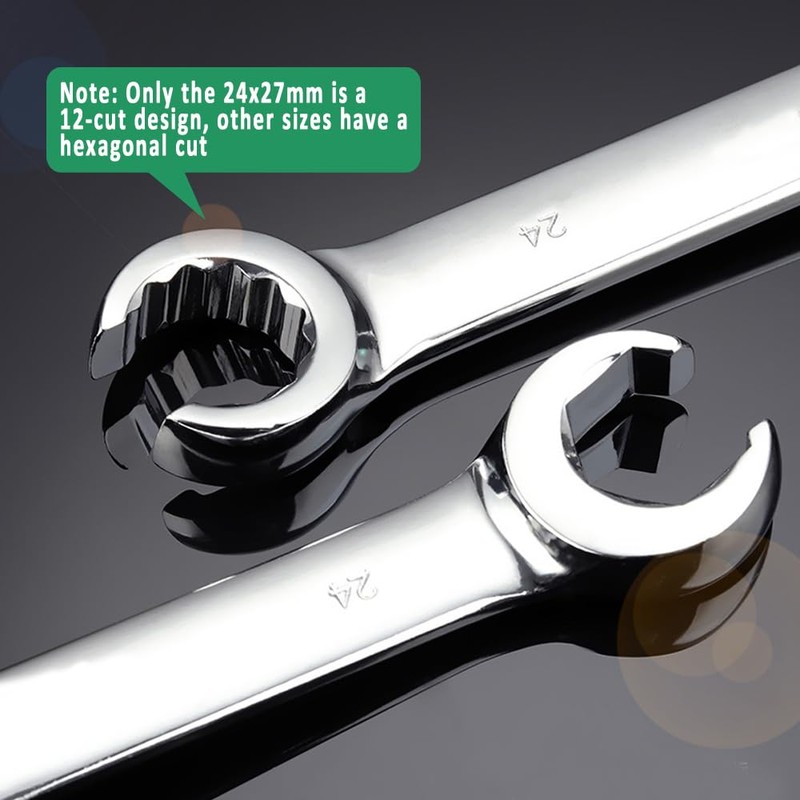 Vogueing Tool Brake Pipe Spanner 19x22MM Open Ring Spanner Metric