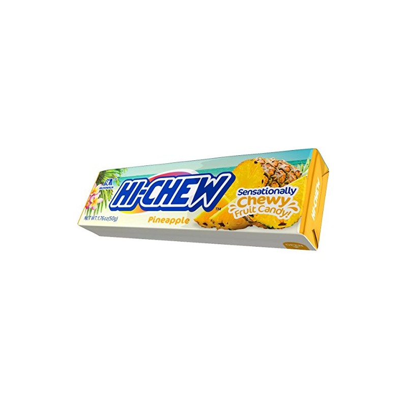 HI-CHEW PINEAPPLE CHEWY CANDY 1.76 Ounce (Pack of 10)
