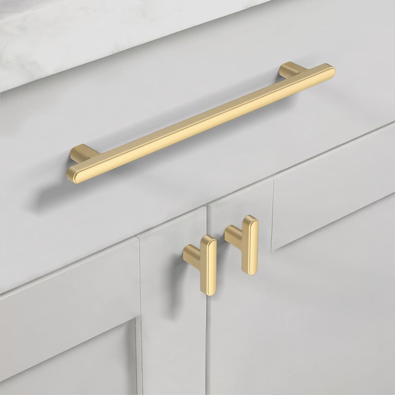 Asidrama 2244 10 Pack 6.3 Inch(160mm) Brushed Gold Kitchen Cabinet