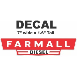 1 Red International Harvester IH Tractor Farmall Diesel Vinyl Decal
