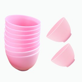 PLINNILUY 6 Pack Silicone Face Mask Mixing Bowls - Microwave & Freezer Safe, Non-Stick Esthetician Bowls for DIY Skincare, Clay Masks, Hair Color, 3.3-inch Esthetician Supplies(Pink)