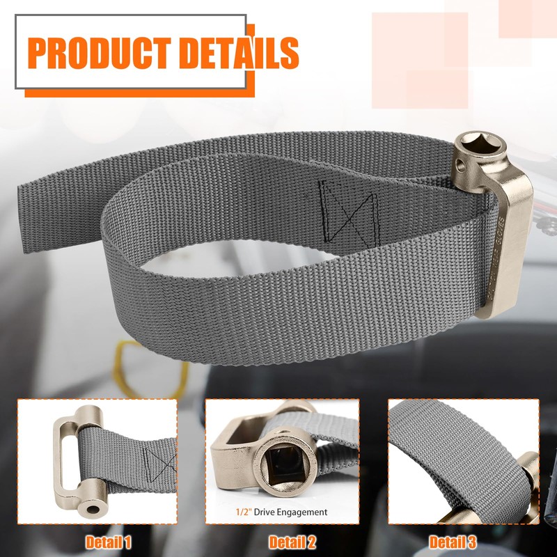 Axfvd Heavy Duty Filter Strap Wrench - Oil Filter Strap