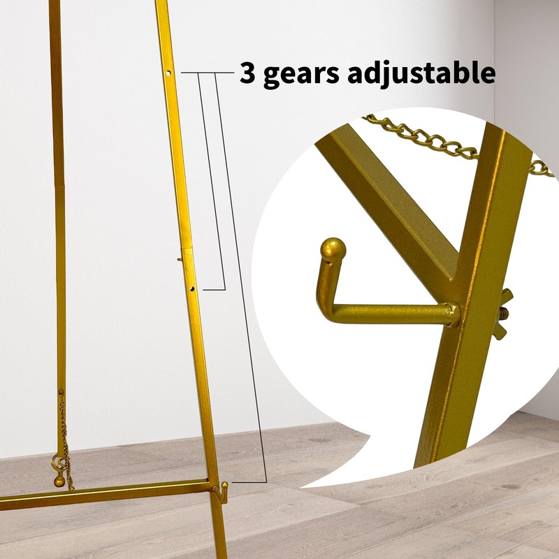 Metal Easel Stand with Chain Support for Mirror,Iron Floor Easels