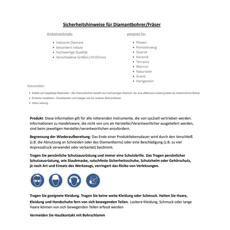 Premium Diamond Drill Bit Cronus M14 10 mm - 65