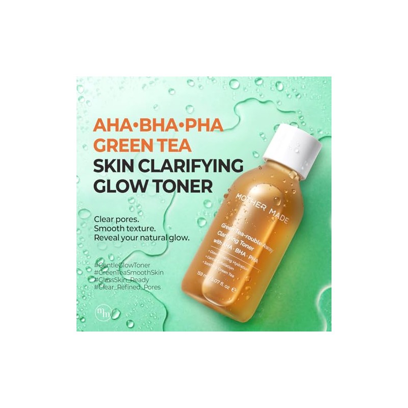 MOTHER MADE Green Tea-Rouble Away Clarifying Face Toner | AHA