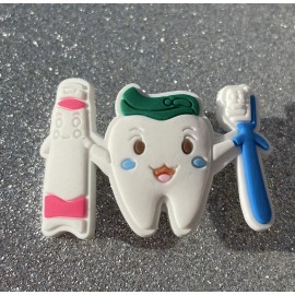 Unbranded Shoe Charm Happy Tooth With Toothpaste and Tooth Brush
