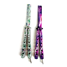 WANLIAN Beautiful Comb,Beautiful Comb Stainless Steel Folding Practice Combs Hair Styling Tools for Sport Outdoor Use (NO.11)