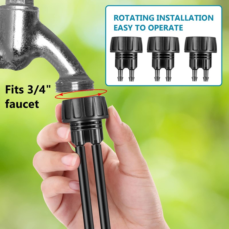 5 Pack Drip Irrigation Tubing Faucet Adapter Garden Faucet Hose