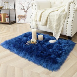 Noahas Faux Fur Rug,Luxury Fluffy Rugs for Bedroom,2 x 3 Feet Washable Area Rugs,Sheepskin Bedroom Rug,Furry Carpet Small Shag Rug,Soft Throw Rugs for Living Room,Kids Boys Girls Room Decor