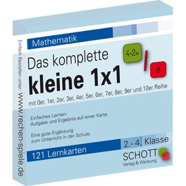 Das Komplette Kleine 1x1, 121 Maths Flashcards (German Version)