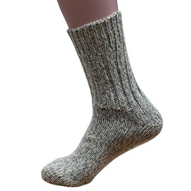 100% Pure Wool Chunky Knit Ankle Sock (4. UK 8-9 / EU 42-43, 3. Grey Marl)