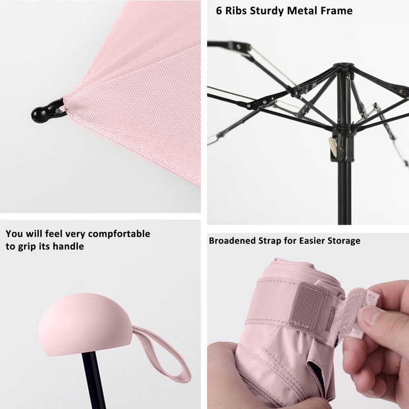 BAODINI Travel Essentials Mini Umbrella for Purse With Case Small