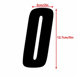 Awonderful - Calcomanías de vinilo extraíbles para motocicleta de 5 pulgadas/13 cm para moto de suciedad, ATV, Ebike, gráfico de día de pista, color negro (paquete de 2) (número 0)