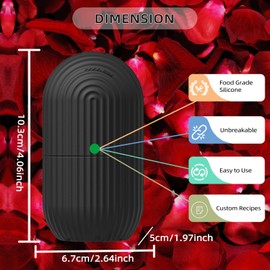 XKMiess Ice Cube Roller Massager for Face, Eyes and Neck Naturally Conditioning and Skin Care,De-Puff Eye Bags,Reduce Migraine Pain,Reusable Massage Silicone Ice Mold (Matte black)