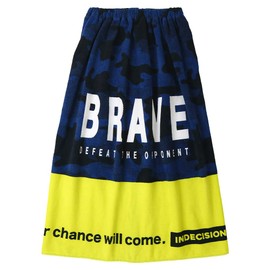 Blue Sail Wrap Towel, 31.5 inches (80 cm), Kids, Boys, 100% Cotton, Name Tag, Pool Towel, Roll Towel, E: Camouflage Navy