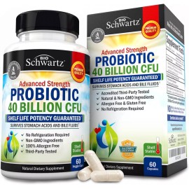 BioSchwartz Complete Digestive Support Probiotics and Prebiotics for Men and Women 60 Count
