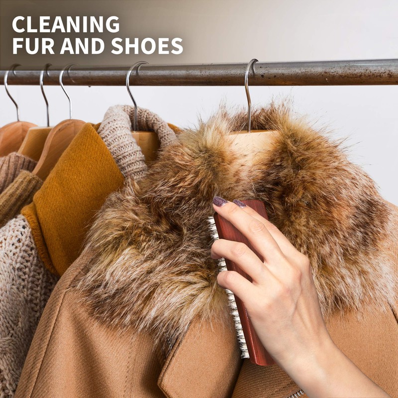 KONEX Dark Wood Lint Brush for Clothes, Cashmere, Handbags -