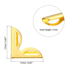 PATIKIL 17mm Metal Book Corners, 100pcs Photo Corners Book Corners Protector Retro Metal Decorative for Crafting Scrapbook Photo Album Book Binding, Gold Style 2