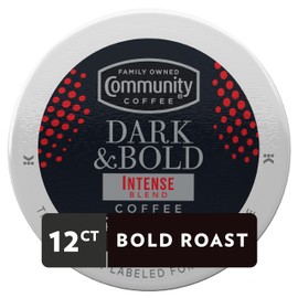 Community Coffee Dark & Bold Intense Blend 12 Count Coffee Pods, Dark Roast Compatible with Keurig 2.0 K-Cup Brewers, 12 Count (Pack of 1)
