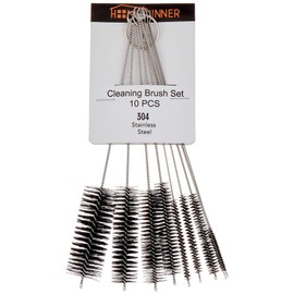 Pipe Cleaners Homewinner 8 inch Nylon Bottle Straw Cleaning Brush Set Stainless Steel Handle Flexible Tube Brushes Multiple Size, Set of 10