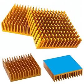 WWZMDiB 4Pcs 40mm Heatsink Back Side Thermal Conductive Tape 40mm x 40mm x 11mm Heat Sink