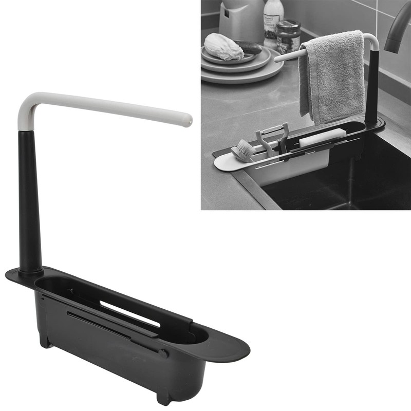 Telescopic Sink Rack, Adjustable Sink Organiser with Large Capacity for