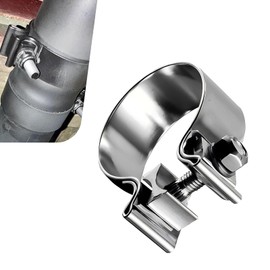 MLY 2.5 Inch Exhaust Clamp, 2 1/2" O-Ring Exhaust Manifold Pipe Clips, Stainless Steel Narrow Band Muffler Clamp for Muffler Pipe, Exhaust Pipe, Catalytic Converters (Silver)