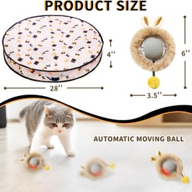 GYINGS 2 Packs Interactive Cat Toy Ball - Rechargeable Automatic Cat Toys for Indoor Cats, Self-Rolling Hunting Game Toy with Quiet Motor & USB-C Charging
