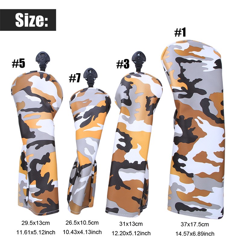 4PCS PU Leather Camouflage Waterproof Thicken Lining Golf Putter Head
