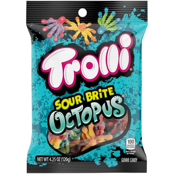 Trolli Brite Octopus Gummy Candy, 4.25 Ounce (Pack of 12)