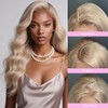 WAQI 32 Inch Ash Blonde Lace Front Wig Human Hair