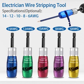 diceevil Wire Stripper Twister Tool for Drill, Professional Electrician Wire Nut Twister Stripping and Twisting Tool, Drill Wire Stripper for Cutters 14-12-10-8-6 AWG