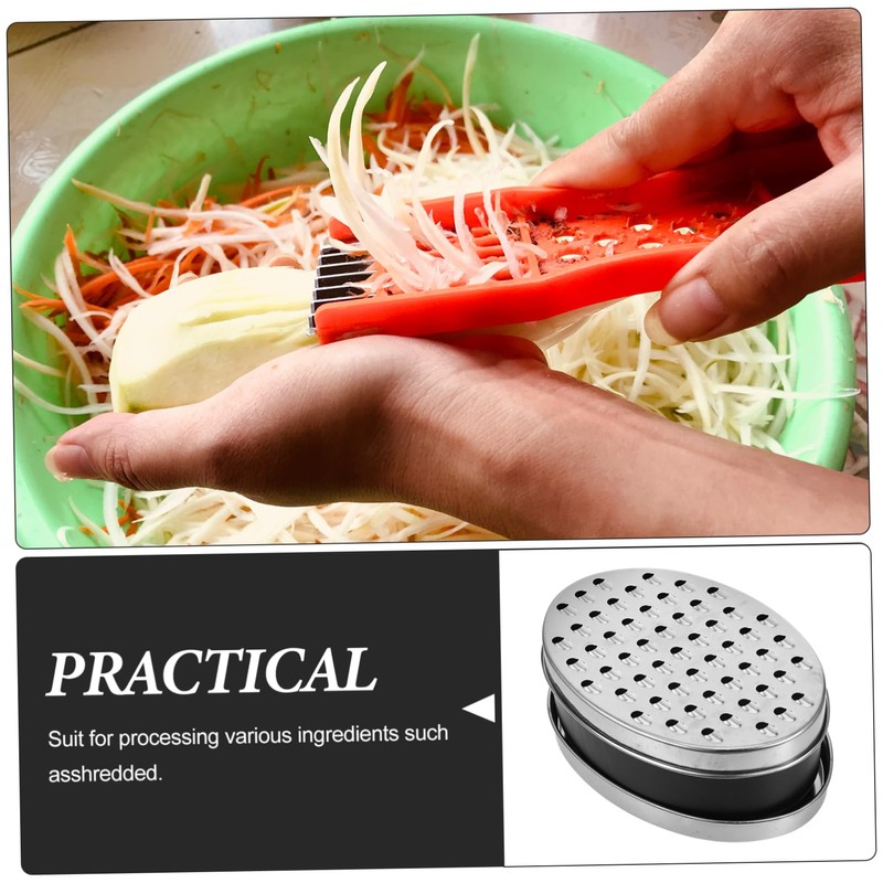 Ciieeo 3-Piece Cheese Grater Set with Container Dual-Sided Stainless Steel