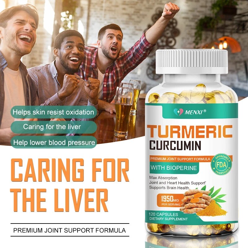 MENXI Turmeric Curcumin with Bioperine 1950mg High Absorption Triple Strength