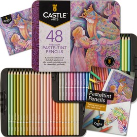 Castle Art Supplies 48 Adult Pastel Pencil Set - Soft Tones