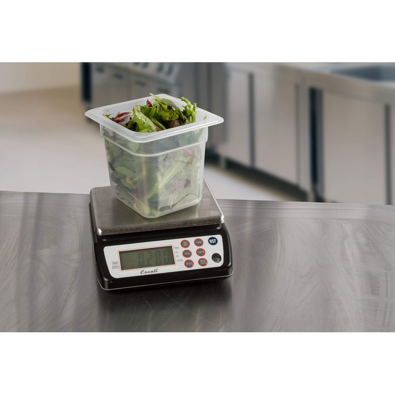 San Jamar SCDG33BK Square Professional Digital Scale, Black with Stainless