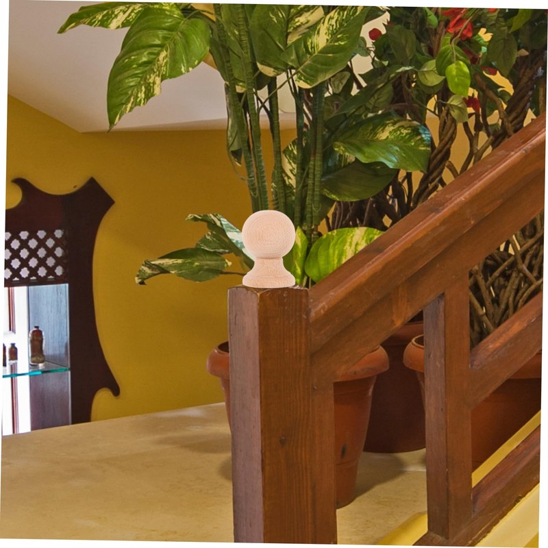 CORHAD Wooden Finials Unfinished Round Wood Ball Finials for Beds