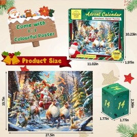 Unbranded Advent Calendar 2025 Christmas Puzzles - Merry Christmas, 24 Boxes 1008 Pieces C