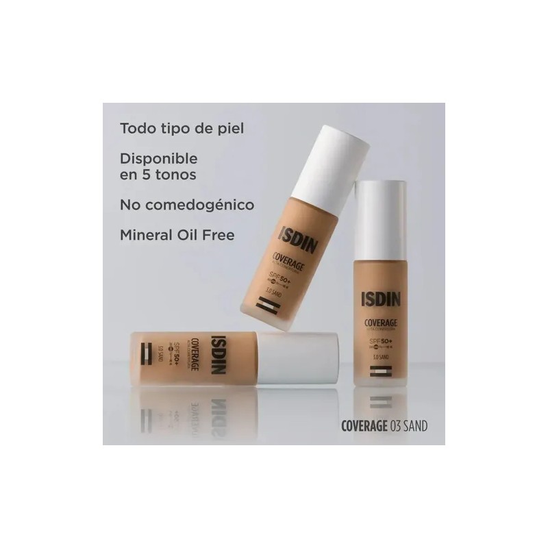 Base De Maquillaje Coverage Spf 50 Sand 30ml Isdin