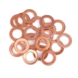 X AUTOHAUX Copper Washer Flat Sealing Ring for Car 14 x 24 x 1.5 mm Pack of 20