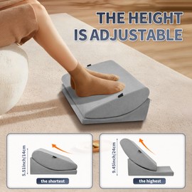 Love&go Adjustable Foot Rest for Under Desk, 5-in-1 Multifunctional Footrest, Backrest, Legrest, Headrest, Seat Cushion,for Office, Home, Gaming (Gray)