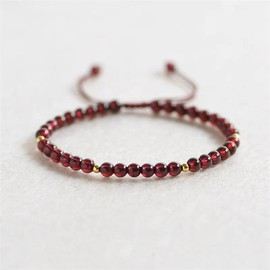 Apocalyptic-K Women's Natural Stone Anklet, 4 mm, 925 Silver/Gold, Handwoven, Stone Sterling Silver Gold, Agate Amethyst Tourmaline