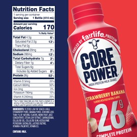 Core Power Core Power Protein Shake, Strawberry Banana, 26g Bottle, 14oz, 12 Pack