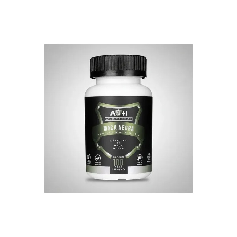 Suplemento Maca Negra 100 Cápsulas 500mg A4h Healthy Salud