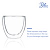 BLUE BREW 2.5oz Expresso Shots Cup, Double-Walled Insulated Glass Coffee